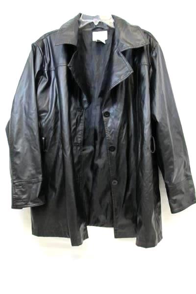 White Stag Jacket Coat Soft Faux Leather Black Button Down Women's Size 1X 16W