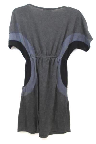 Dress by Delirious Solid Dark Gray w/Light Gray & Black Stripes Women's Size S