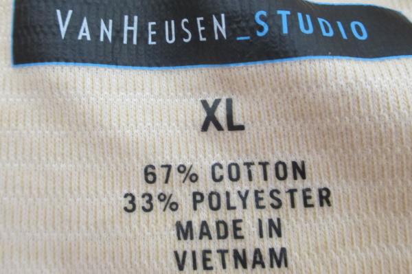 T-Shirt by Vanheusen- Beige Men's Size XL