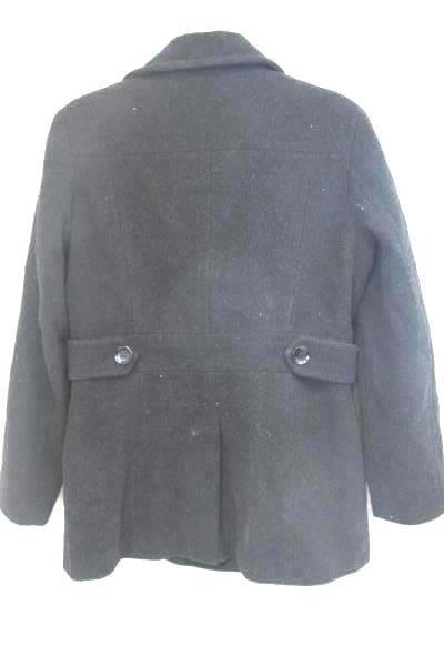 Calvin Klein Peacoat Jacket Double Breasted Black Wool Women's Size 6 Lined