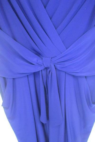 Ralph Lauren Dress Solid Blue Waist Tie Pockets Women's Size 10