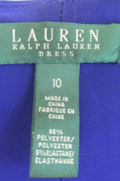 Ralph Lauren Dress Solid Blue Waist Tie Pockets Women's Size 10