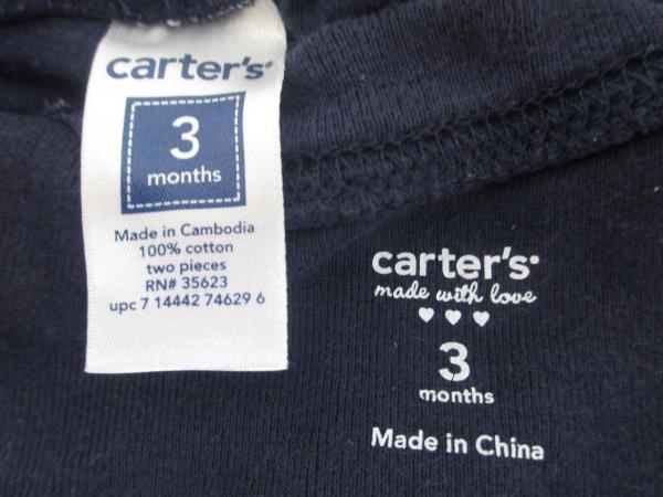 Shirt & Pants Set by Carter's Navy Blue w/ a Truck Design Baby Boy Size 3 Months