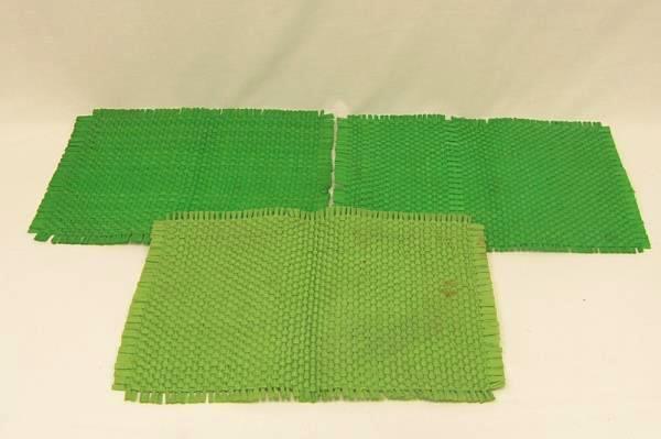 3 Pcs Set Green Basket Weave Placemats Kitchen Bistro Home Decor 17" x 12"