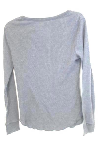 Old Navy Women's T-Shirt Gray Grey Waffle Long Sleeve Size Large