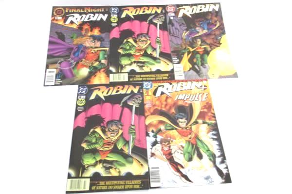 Lot of 5 DC Comic Books About Robin