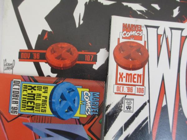 Lot of 3 Marvel Comic Books Featuring X-Men The Wolverine