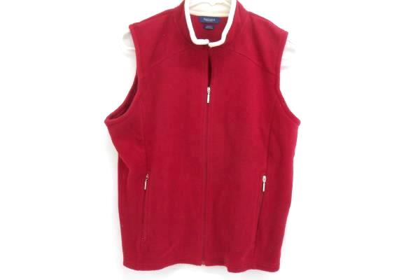 Lot of 2 Women's Van Heusen Zip up Fleece Vests Pink Green Medium
