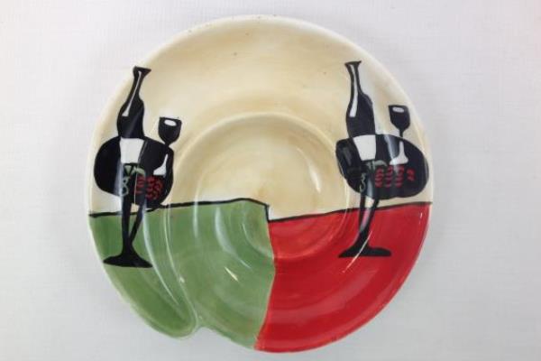 Set of 3 Trendy Bistro Snack Appetizer Plates Grape Cluster Swirl Serving Dish