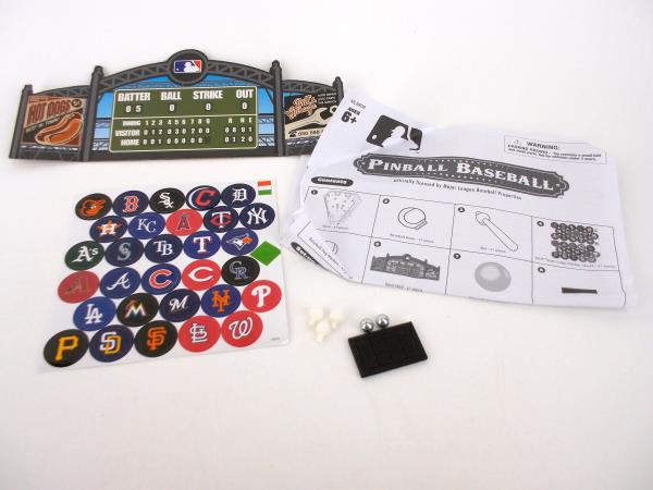 MLB Tabletop Pinball Baseball Game w/ Team Stickers MLB808 COMPLETE
