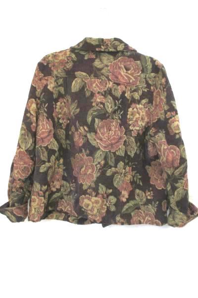 Erika Women's Suit Jacket Multi Color Roses Size XL