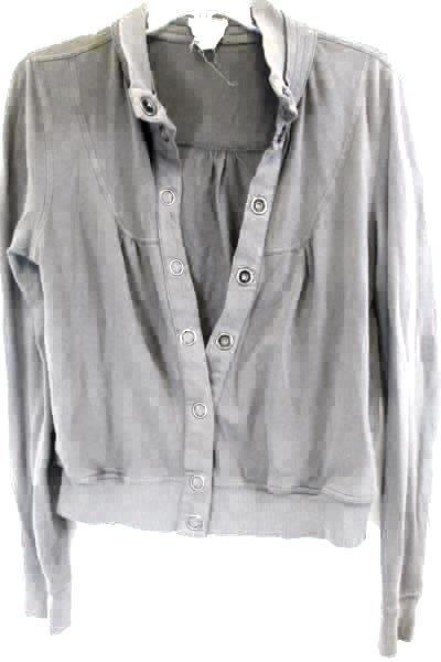 Forever 21 Turtleneck Sweater Gray Grey Buttons Women's Size Medium