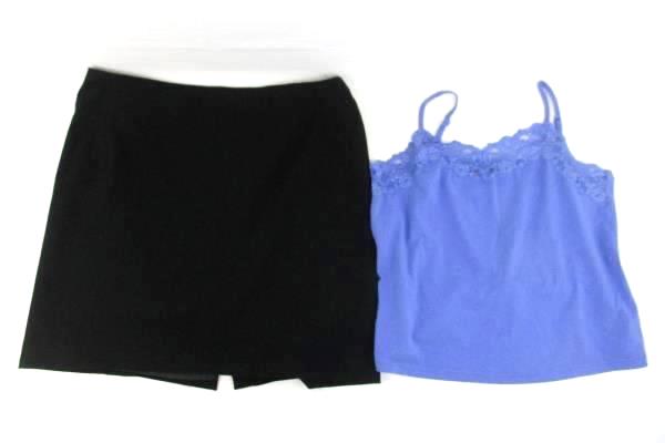 Lot of 2 Women's Outfit Avenue Stretch Tank Black Apostrophe Skirt Sz 18/20 Tags