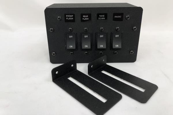 Vehicle 4 Panel Switch Box Radio Take Down Rear Flash Front Flash Black Flash