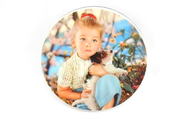 Vintage Jacob & Co Biscuits Round Tin Metal Girl with Dog Liverpool, England