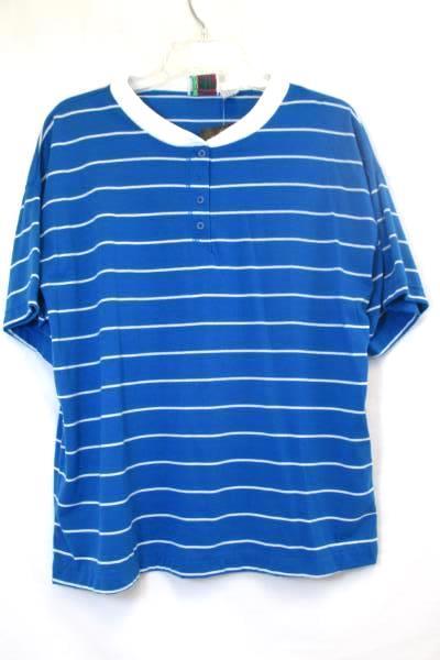 Bold Spirit Men's V-Neck Button Up Shirt Blue White Size Large w/Tags