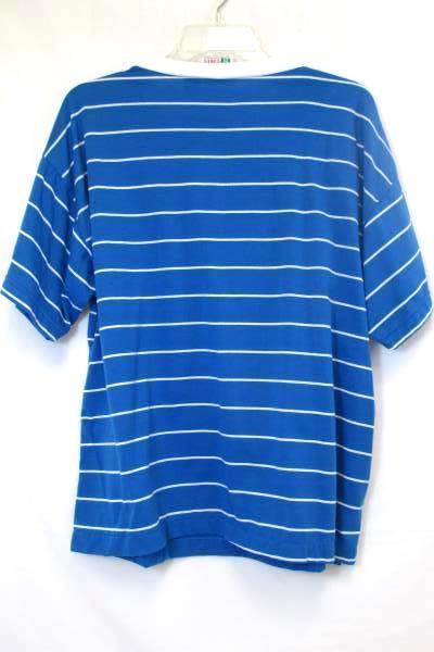 Bold Spirit Men's V-Neck Button Up Shirt Blue White Size Large w/Tags