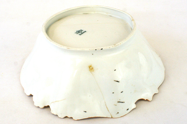 JPF Germany Art Display Bowl With Cupids and Ornate Textured Orange Rim