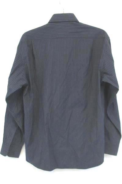 DKNY Men's Dark Blue Pin Striped Dress Shirt 100% Cotton Size 16