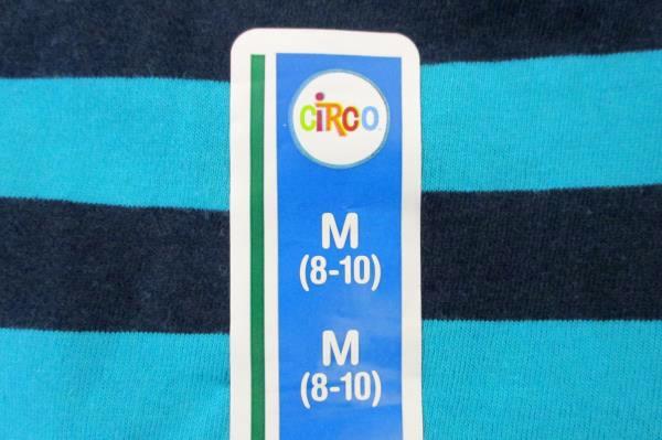 Circo Youth T-Shirt Teal Blue Striped Short Sleeve Tee Kid's Size M (8-10)