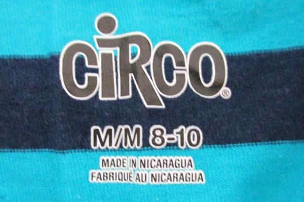 Circo Youth T-Shirt Teal Blue Striped Short Sleeve Tee Kid's Size M (8-10)