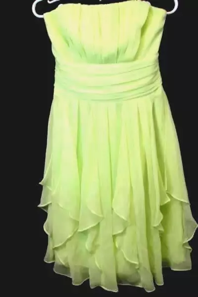 Strapless Dress Davids Bridal Green 100% Polyester Size Women's 4