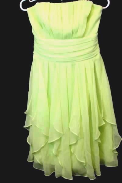 Strapless Dress Davids Bridal Green 100% Polyester Size Women's 4