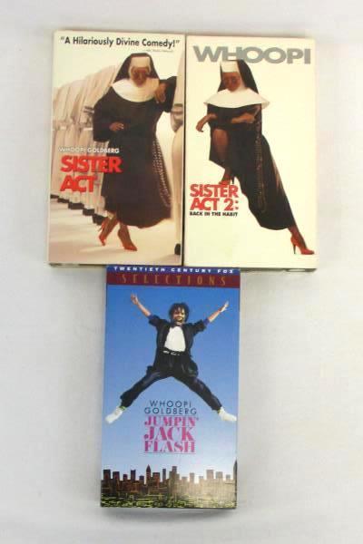 Lot of 3 Whoopi Goldberg VHS Movies Sister Act 1 & 2 Jumpin' Jack Flash