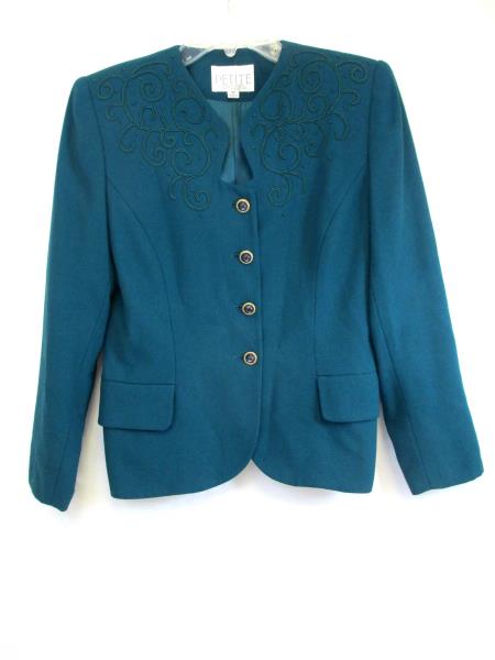 Dress Coat by Petite Sophisticate- Green Women's Size 4P