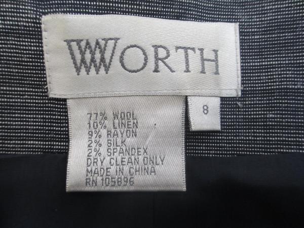 Worth Women's Suit Jacket Grey Gray w/ Zipper 2 Pockets Size 8