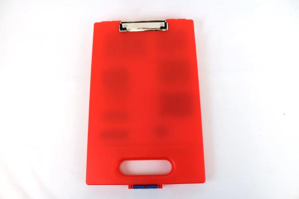 Red Dexas Storage Clipboard w/ Art Supplies - Never Used Markers Crayons Pencils