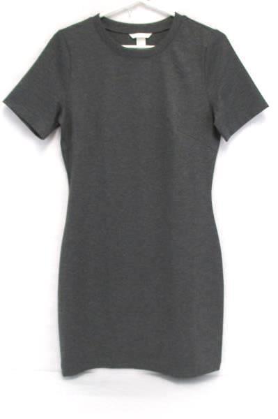 Lot of 2 Gray Short Sleeve Bodycon H&M Dress M JCP One Size Striped Scarf