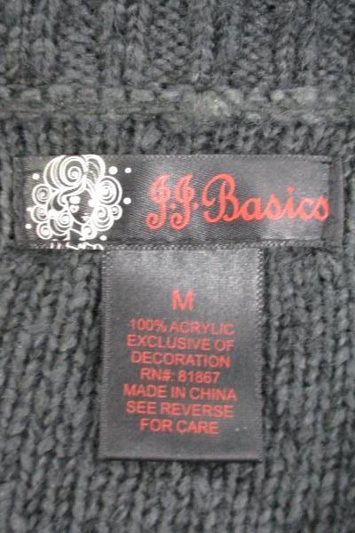 JJ Basics Women's Cowl Neck Sweater 3/4 Sleeve Gray Thick Knit Size Medium