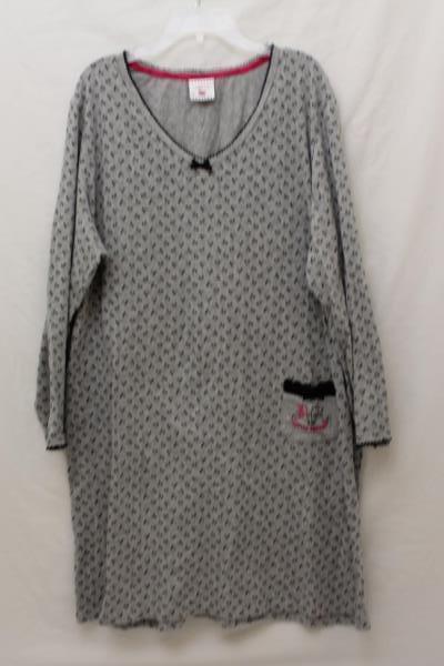 Coffee Talk XL Women's Night Gown "Delight in the Little Things" Gray Grey