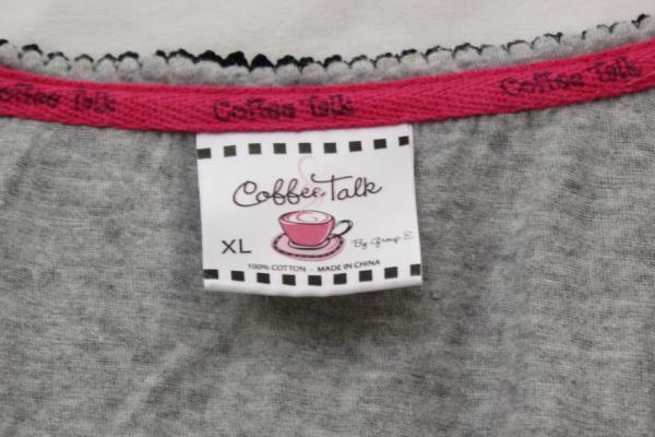 Coffee Talk XL Women's Night Gown "Delight in the Little Things" Gray Grey