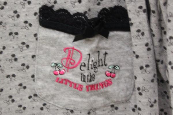 Coffee Talk XL Women's Night Gown "Delight in the Little Things" Gray Grey