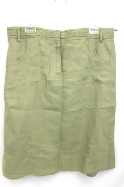 Women's E.col.o.gie Olive Green Linen Skirt Casual Business Size 14