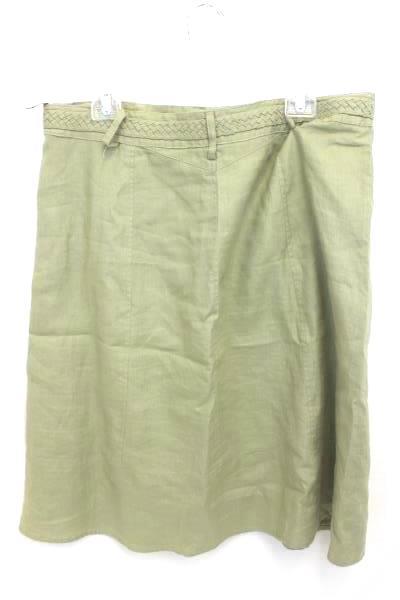 Women's E.col.o.gie Olive Green Linen Skirt Casual Business Size 14