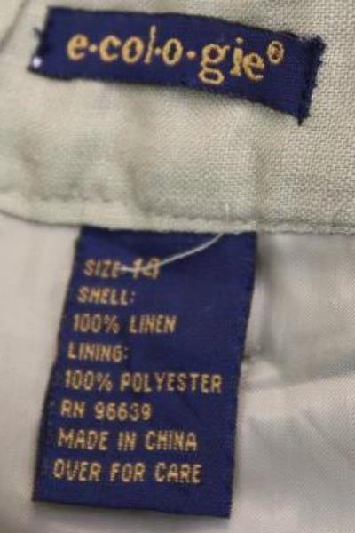 Women's E.col.o.gie Olive Green Linen Skirt Casual Business Size 14