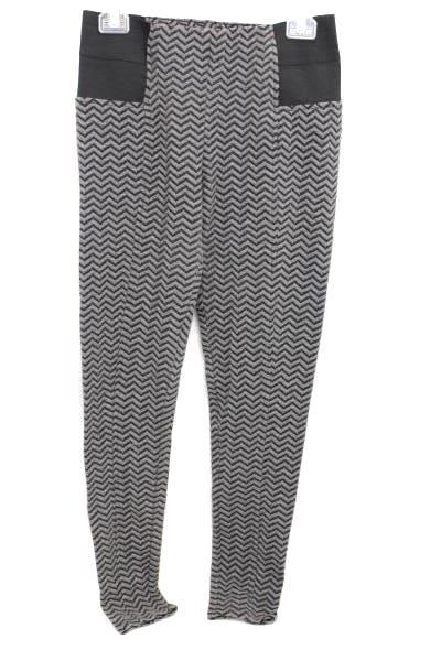 Women's Maurices Grey Black Elastic Waist Leggings Pants Size M