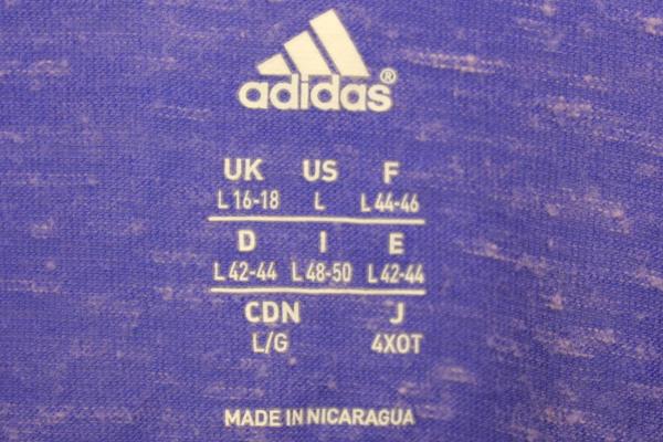 Adidas Purple V Neck Sport Fitness Workout Thin Cotton Blend Shirt Size L