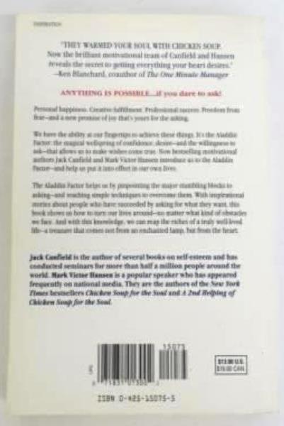 The Aladdin Factor Jack Canfield Mark Victor Hansen Best Selling Author 1995