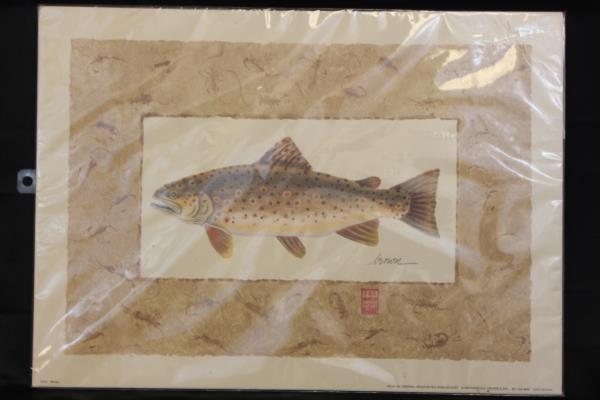 1994 Peg Wheeler Hope Trout Brown H310 Lithograph Print 12x17"