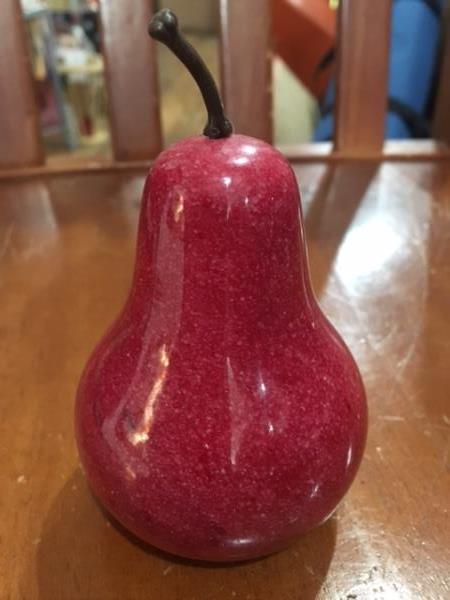 Marble Red Pear Paperweight Home Decor