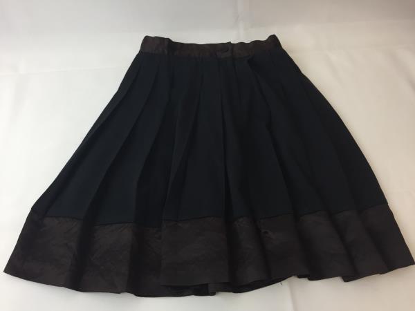 Un Deux Trois Pleated Skirt Black Dark Brown DARLING! Size 5