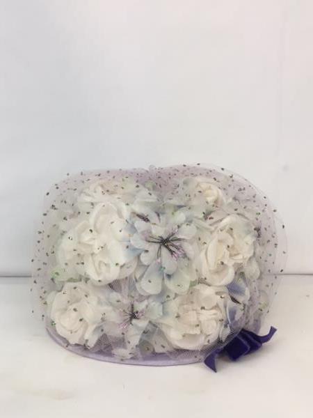 Dazzling Authentic Vintage Le Charmé Creations Lilac Flowered Hat