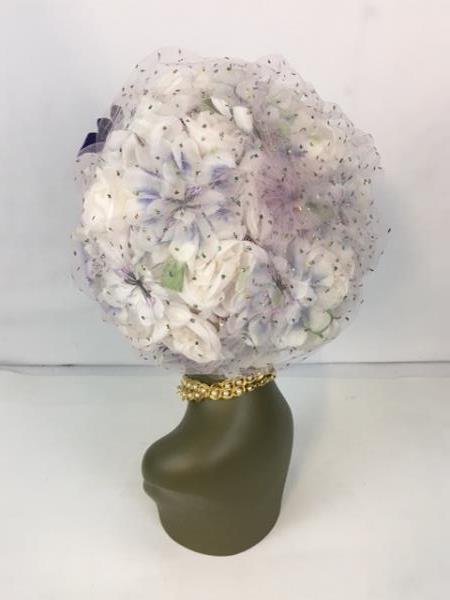 Dazzling Authentic Vintage Le Charmé Creations Lilac Flowered Hat