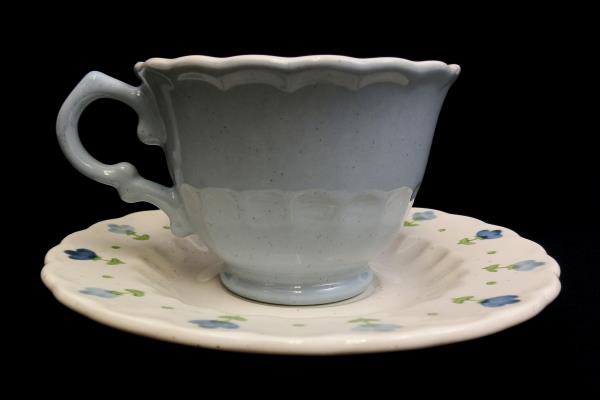 Vintage Vernon Ware True Blue Cup And Saucer By Metlox Tea Cup