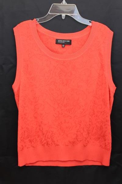 Women's JONES NEW YORK Collection Size Large Orange Tank Sweater Cover