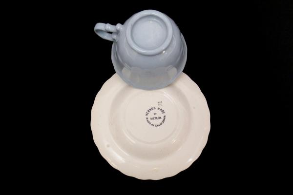 Vintage Vernon Ware True Blue Cup And Saucer By Metlox Tea Cup